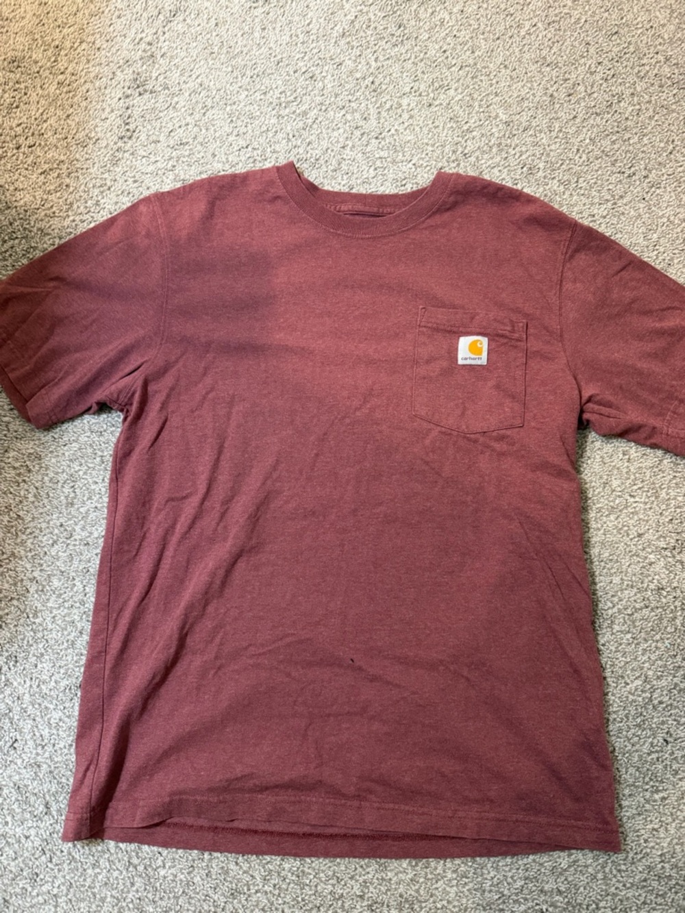 Carhartt Short-Sleeve Pocket Tee in Maroon Red